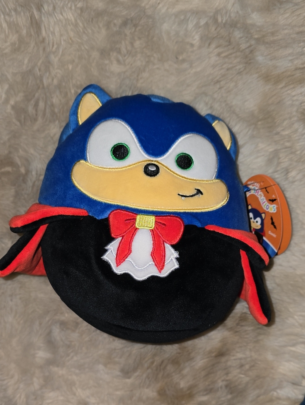 Squishmallows Blue Bat Costume Plush with Black & Red Cape